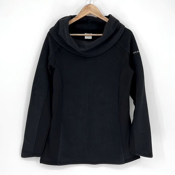 Columbia Cowl Neck Fleece Pullover Sweatshirt Black Women’s Size Large - Picture 1 of 7